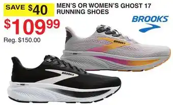 Dunham's Sports BROOKS MEN'S OR WOMEN'S GHOST 17 RUNNING SHOES offer