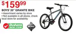 Dunham's Sports HUFFY BOYS' 20 GRANITE BIKE offer