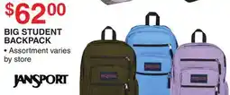 Dunham's Sports JANSPORT BIG STUDENT BACKPACK offer