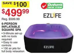 Dunham's Sports EZLIFE 6-PERSON INFLATABLE SQUARE SPA offer