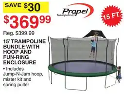 Dunham's Sports 15' TRAMPOLINE BUNDLE WITH HOOP AND FUN-RING ENCLOSURE offer