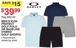 Dunham's Sports MEN'S ICON PROTECT GOLF POLO OR BASELINE HYBRID GOLF SHORTS offer