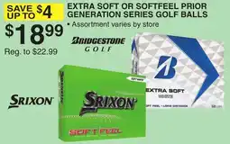 Dunham's Sports EXTRA SOFT OR SOFTFEEL PRIOR GENERATION SERIES GOLF BALLS offer