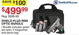 Dunham's Sports SMITH & WESSON SHIELD PLUS 9MM OPTIC BUNDLE offer
