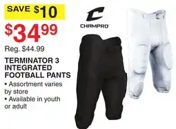 Dunham's Sports CHAMPRO TERMINATOR 3 INTEGRATED FOOTBALL PANTS offer