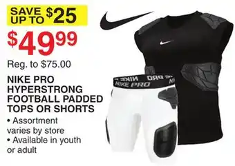 Dunham's Sports NIKE PRO HYPERSTRONG FOOTBALL PADDED TOPS OR SHORTS offer