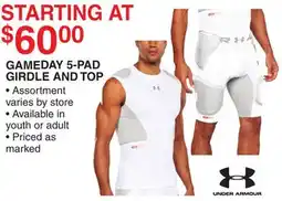 Dunham's Sports UNDER ARMOUR GAMEDAY 5-PAD GIRDLE AND TOP offer