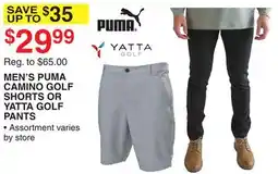 Dunham's Sports MEN'S PUMA CAMINO GOLF SHORTS OR YATTA GOLF PANTS offer