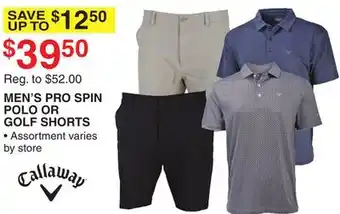 Dunham's Sports MEN'S PRO SPIN POLO OR GOLF SHORTS offer