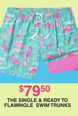 Dunham's Sports THE SINGLE & READY TO FLAMINGLE SWIM TRUNKS offer