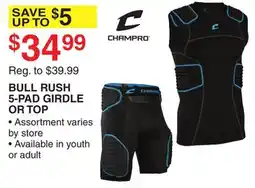 Dunham's Sports CHAMPRO BULL RUSH 5-PAD GIRDLE OR TOP offer