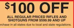 Dunham's Sports ALL REGULAR PRICED RIFLES AND SHOTGUNS offer