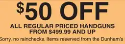 Dunham's Sports ALL REGULAR PRICED HANDGUN offer
