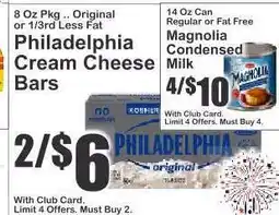 Key Food Philadelphia Cream Cheese Bars offer