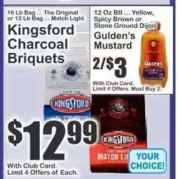 Key Food Kingsford Charcoal Briquets offer