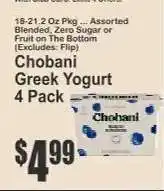 Key Food Chobani Greek Yogurt 4 Pack offer