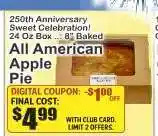 Key Food All American Apple Pie offer