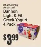 Key Food Dannon Light & Fit Greek Yogurt 4 Pack offer