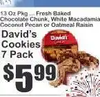 Key Food David's Cookies 7 Pack offer
