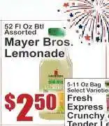 Key Food Mayer Bros. Lemonade offer