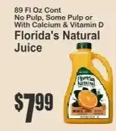 Key Food Florida's Natural Juice offer