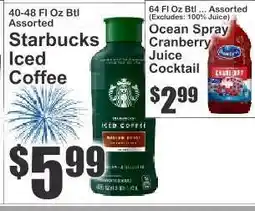 Key Food Starbucks Iced Coffee offer
