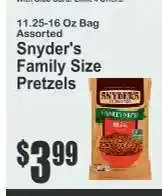 Key Food Snyder's Family Size Pretzels offer