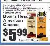Key Food Boar's Head American Cheese offer