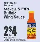Key Food Steve's & Ed's Buffalo Wing Sauce offer