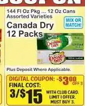 Key Food Canada Dry 12 Packs offer
