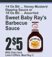 Key Food Sweet Baby Ray's Barbecue Sauce offer