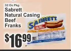 Key Food Sabrett Natural Casing Beef Franks offer