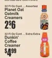 Key Food Dunkin' Coffee Creamer offer