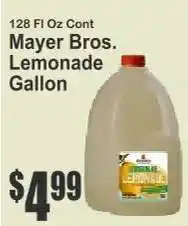 Key Food Mayer Bros. Lemonade Gallon offer
