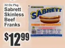 Key Food Sabrett Skinless Beef Franks offer