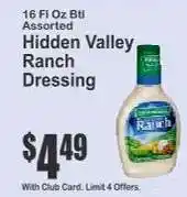 Key Food Hidden Valley Ranch Dressing offer