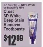 Key Food Crest 3D White Deep Stain Remover Toothpaste offer