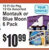 Key Food Montauk or Blue Moon 6 Pack offer
