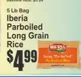 Key Food 5 Lb Bag Iberia Parboiled Long Grain Rice offer