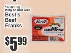 Key Food Best's Beef Franks offer