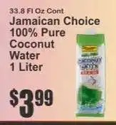Key Food Jamaican Choice 100% Pure Coconut Water offer