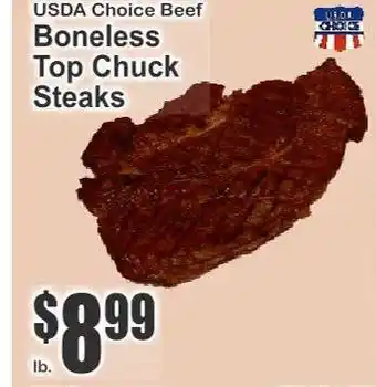 Key Food USDA Choice Beef Boneless Top Chuck Steaks offer