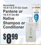 Key Food Pantene or Native Shampoo or Conditioner offer