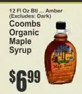 Key Food Coombs Organic Maple Syrup offer