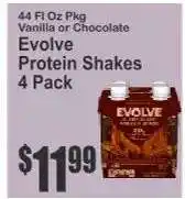 Key Food Evolve Protein Shakes 4 Pack offer
