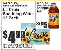 Key Food La Croix Sparkling Water 12-Pack offer