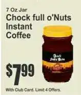 Key Food Chock full o'Nuts Instant Coffee offer