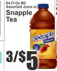 Key Food Snapple Tea offer