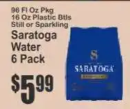 Key Food Saratoga Water 6 Pack offer