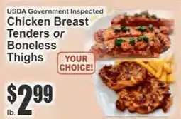 Key Food Chicken Breast Tenders or Boneless Thighs offer